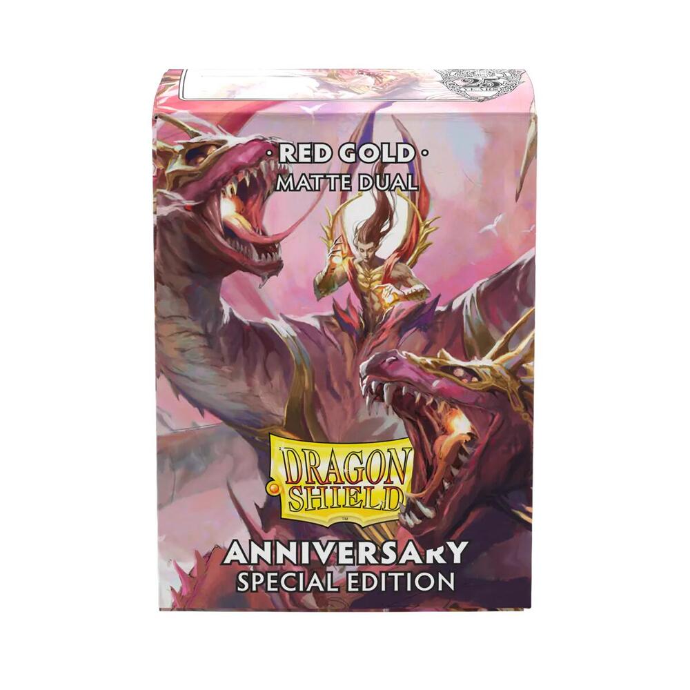 Dragon Shield Dual Matte: Anniversary Special Edition - Pomegranate & Gold (100-pack) - Dragon Shield Card Sleeves