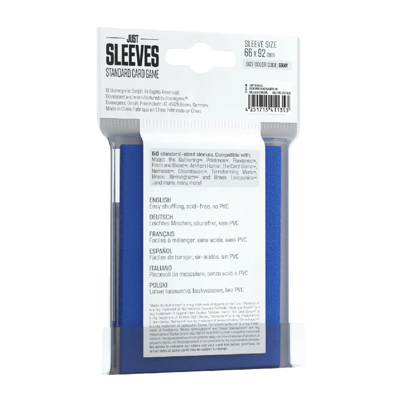 GAMEGENIC: JUST SLEEVES: STANDARD SLEEVES: BLUE