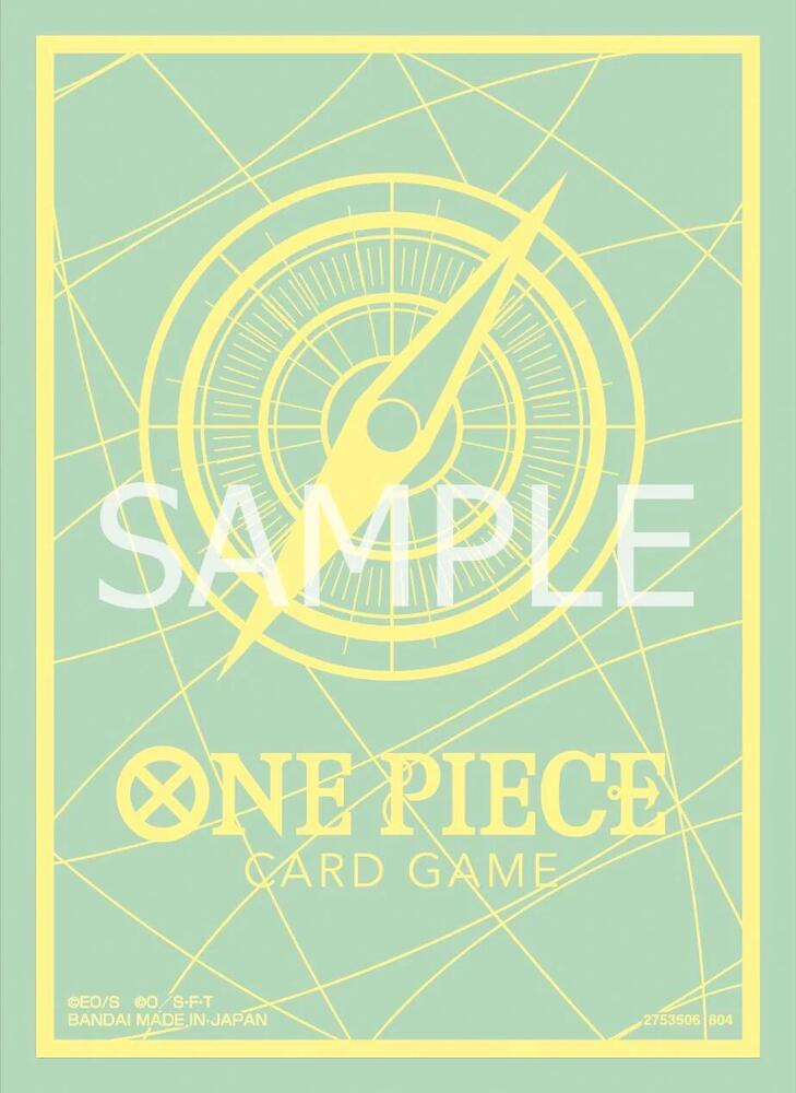 One Piece Card Game Official Sleeves: Assortment 9 - Standard Green & Yellow (70-Pack) - Bandai Card Sleeves